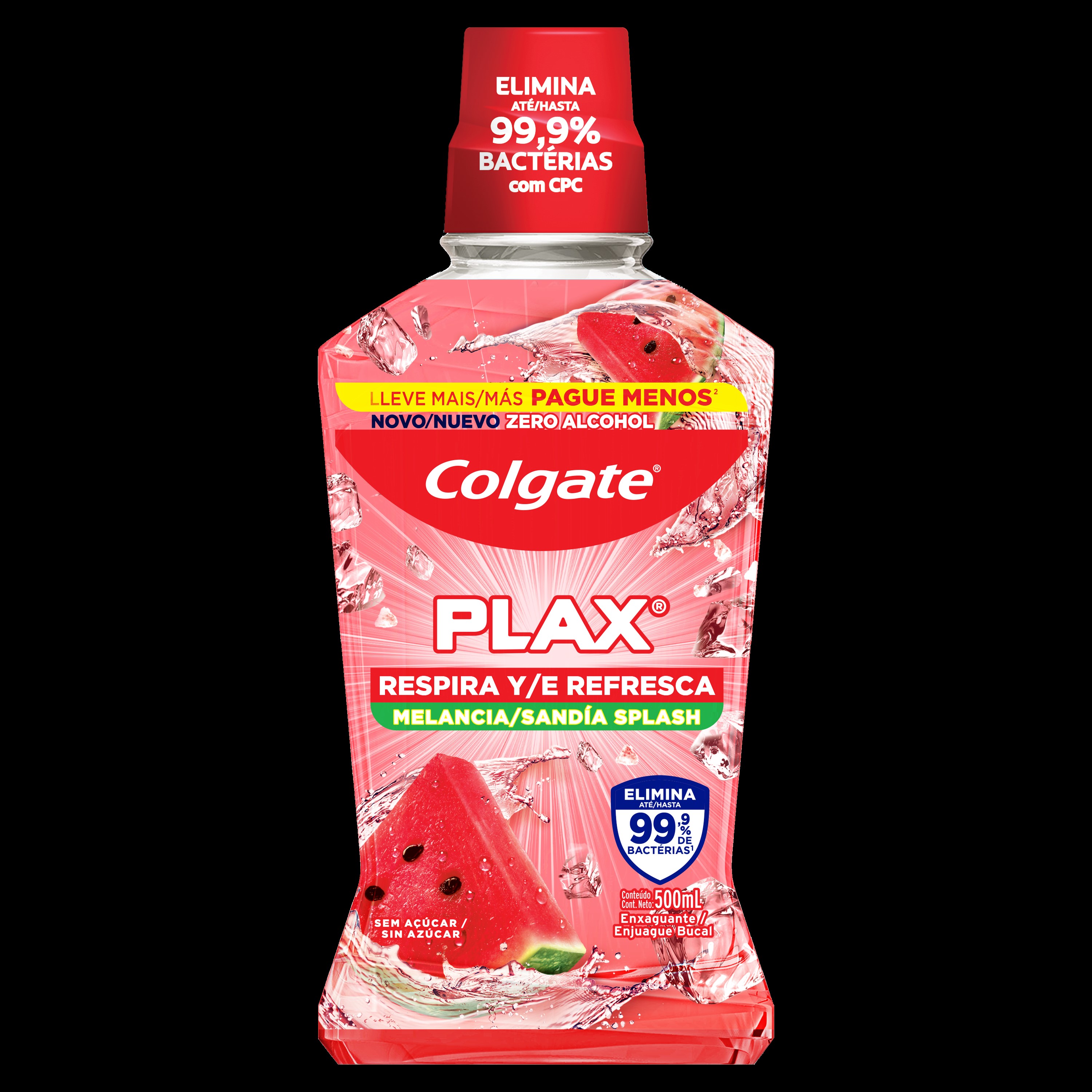 Enxaguante Bucal Colgate Plax Melancia Zero Açúcar  Frasco 500ml Leve Mais Pague Menos